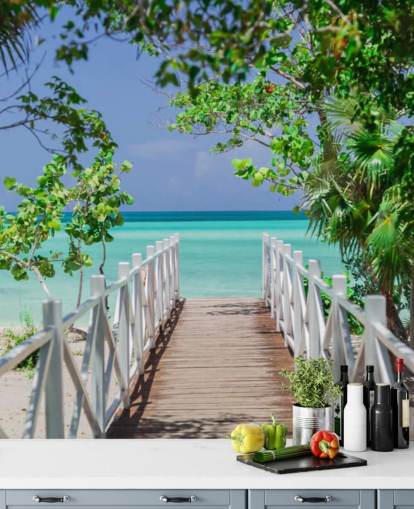 Broen til stranden Wallpaper Mural Broen til stranden Wallpaper Mural