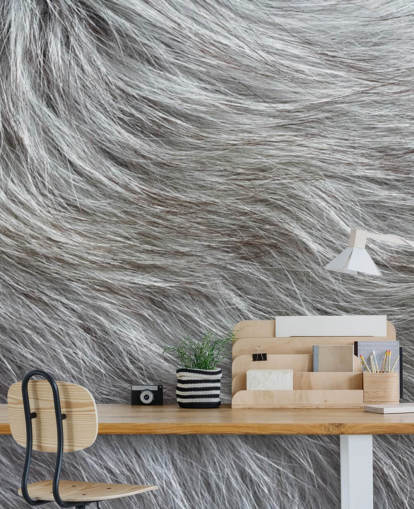 Grey Fluffy Fur Print Wallpaper Grey Fluffy Fur Print Wallpaper
