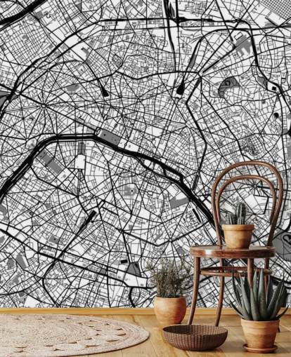 Karte von Paris Wandbild Karte von Paris Wandbild