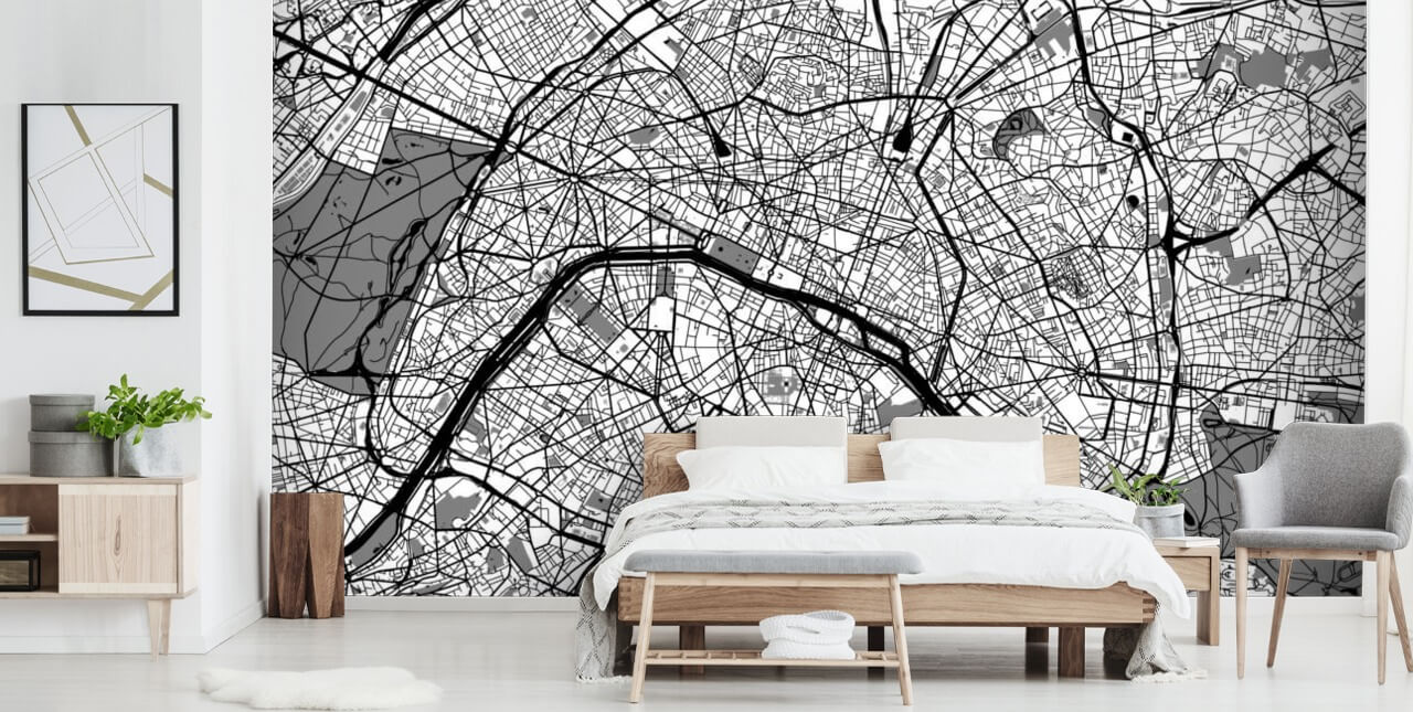 Murale con mappa di Parigi