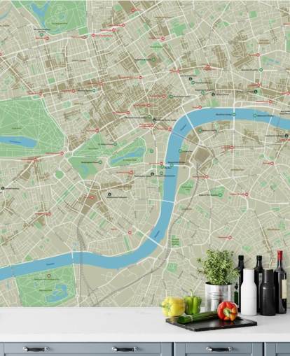 City map of London Mural Wallpaper City map of London Mural Wallpaper