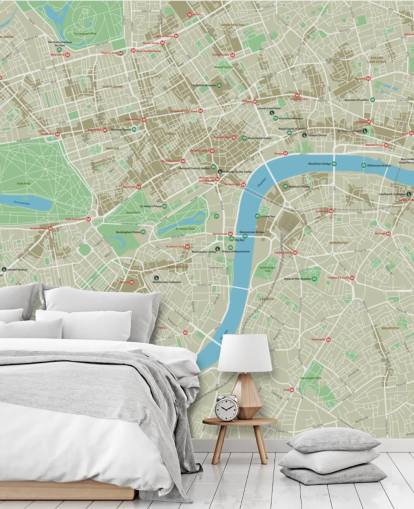 Papel pintado Mapa de la ciudad de Londres Papel pintado Mapa de la ciudad de Londres