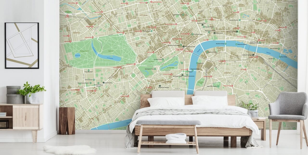 City map of London Mural Wallpaper