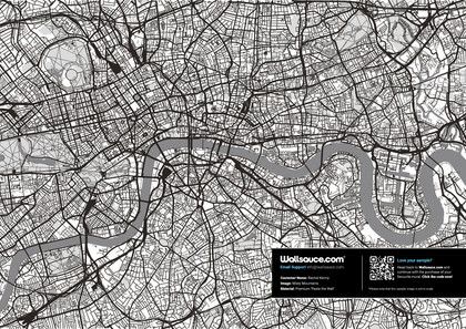 Urban Map of London Wallpaper Mural | Wallsauce US