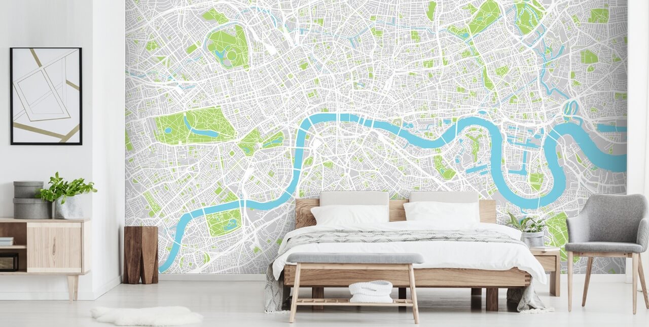Colourful London Map Wallpaper Colourful London Map Wallpaper