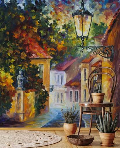 mediterranean street painted wallpaper mediterranean street painted wallpaper