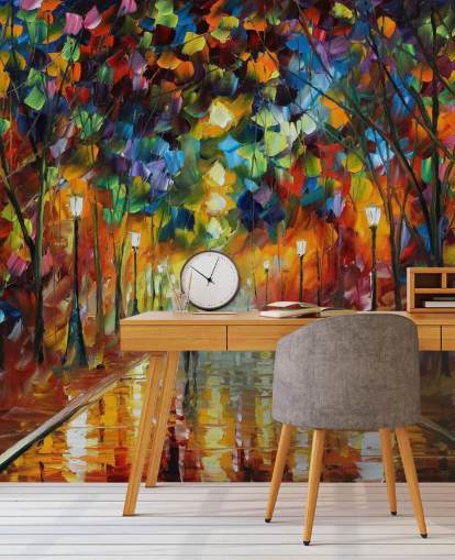 mural de papel de parede de rua multicolorido chamado Farewell to Anger, de Leonid Afremov, para quartos, salas de estar e banheiros mural de papel de parede de rua multicolorido chamado Farewell to Anger, de Leonid Afremov, para quartos, salas de estar e banheiros