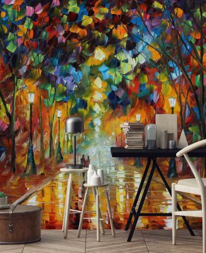 mural de papel de parede de rua multicolorido chamado Farewell to Anger, de Leonid Afremov, para quartos, salas de estar e banheiros mural de papel de parede de rua multicolorido chamado Farewell to Anger, de Leonid Afremov, para quartos, salas de estar e banheiros