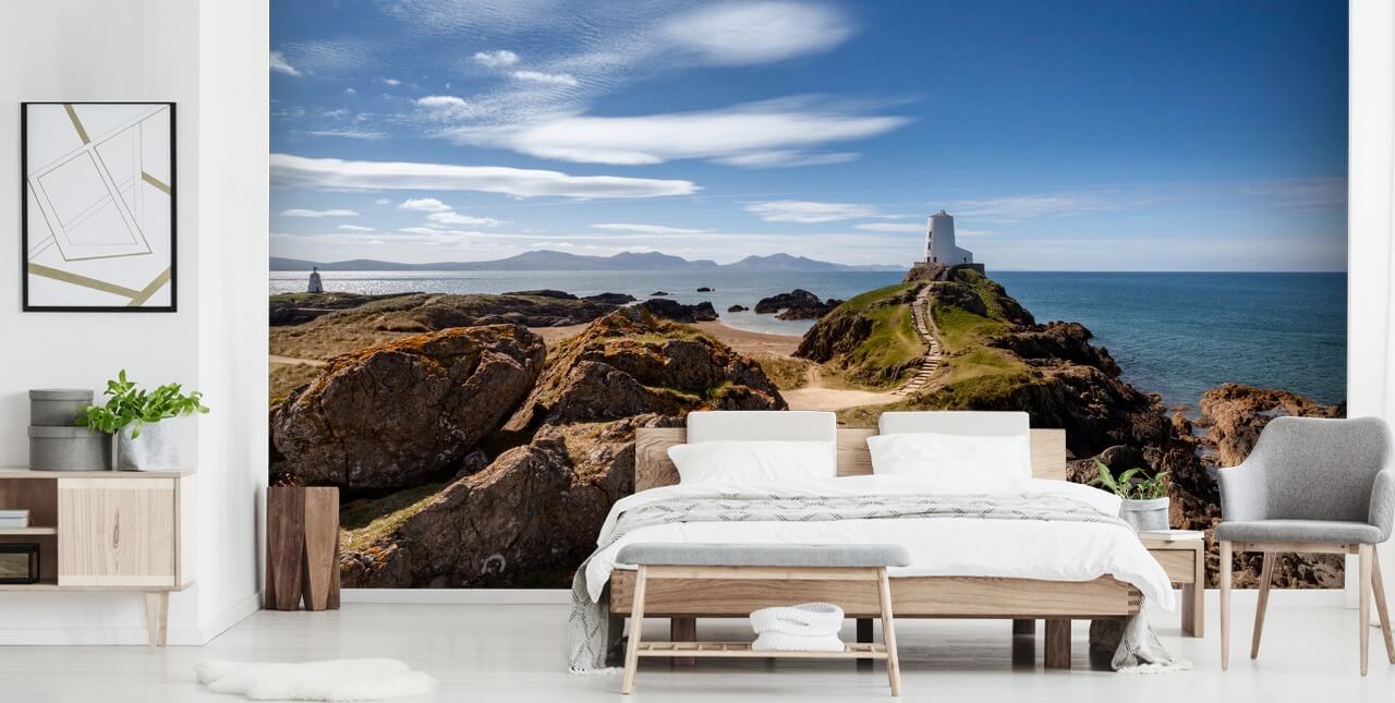 Rocky Coast og Fyr Bakgrunn
