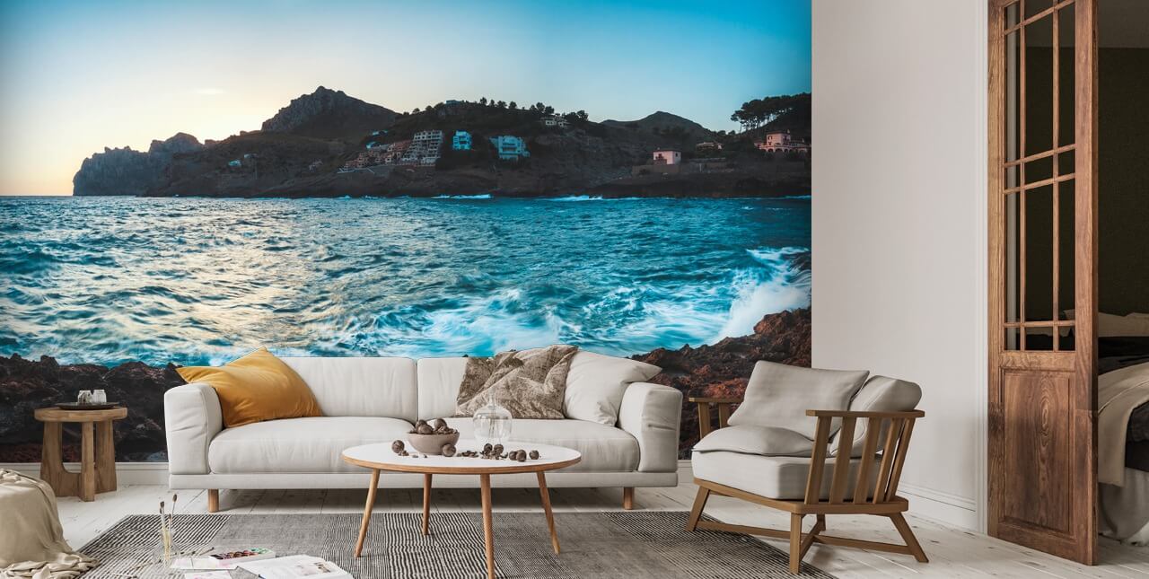 Cala San Vincente Blues Wall Mural | Wallsauce UK