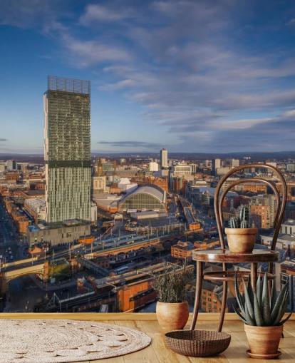 Manchester City Aerial Wall Mural Manchester City Aerial Wall Mural