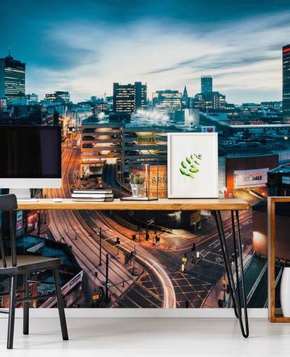 Decorazione murale con skyline di Manchester Decorazione murale con skyline di Manchester