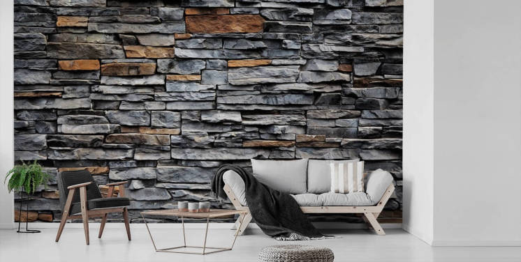 Blue and Brown Stone Wallpaper