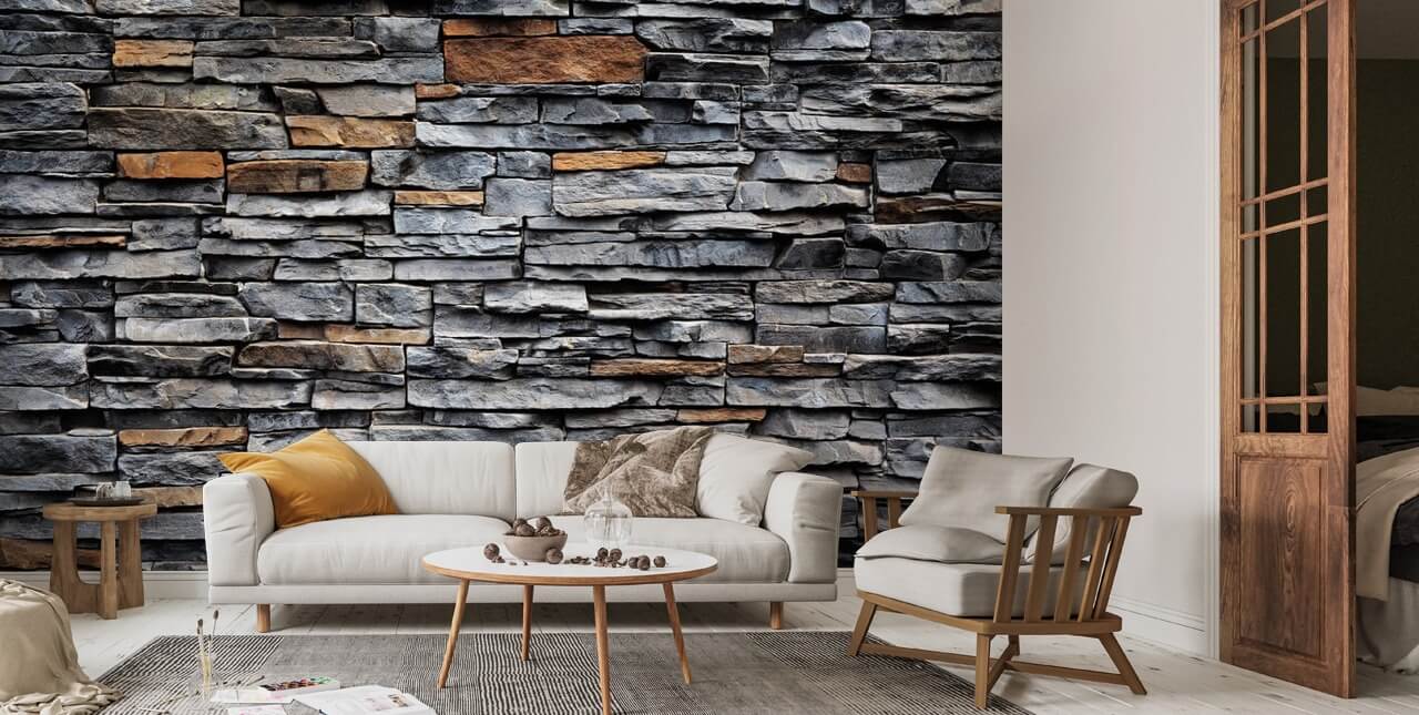 Blue and Brown Stone Wallpaper | Wallsauce US