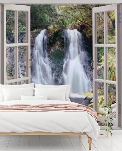 Waterfall Window View Wallpaper Waterfall Window View Wallpaper