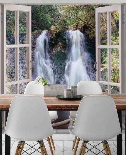 Waterfall Window View Wallpaper Waterfall Window View Wallpaper