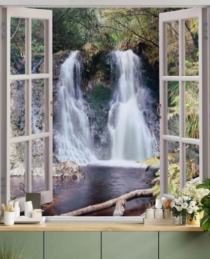 Foss Window View Bakgrunn Foss Window View Bakgrunn