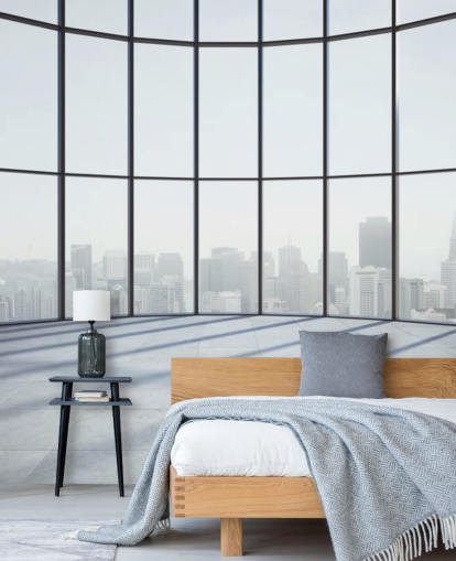 monokrom tonet sirkulært 3D-vindu tapet monokrom tonet sirkulært 3D-vindu tapet