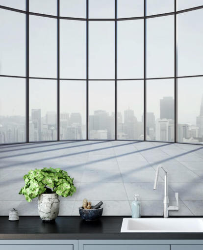 monochrome toned circular 3D window wallpaper monochrome toned circular 3D window wallpaper