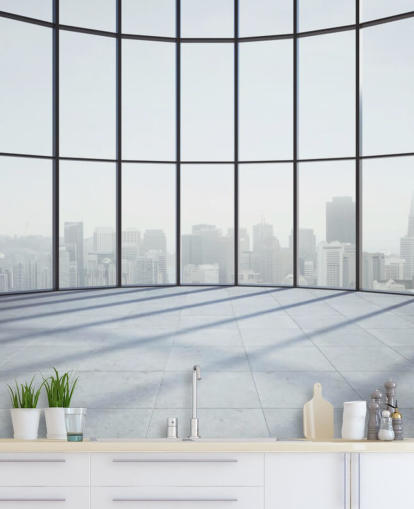 monochrome toned circular 3D window wallpaper monochrome toned circular 3D window wallpaper