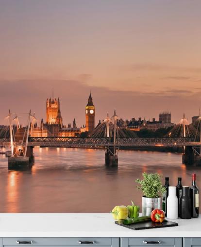 Papier Peint Fresque Pont de Waterloo et Chambres du Parlement Papier Peint Fresque Pont de Waterloo et Chambres du Parlement