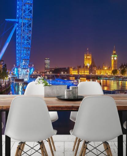 Luzes noturnas no London Eye Wall Mural Luzes noturnas no London Eye Wall Mural