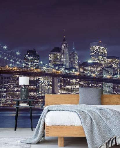 Brooklyn Bridge Moody Blue Wall Mural Brooklyn Bridge Moody Blue Wall Mural