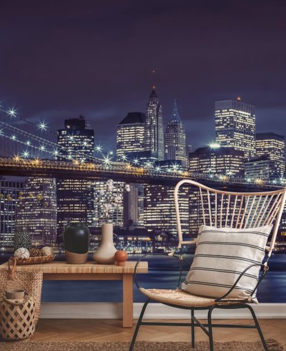 Brooklyn Bridge Moody Blue Wall Mural Brooklyn Bridge Moody Blue Wall Mural