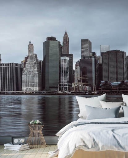 Nedre Manhattan Murky Morgen Bakgrunn Nedre Manhattan Murky Morgen Bakgrunn