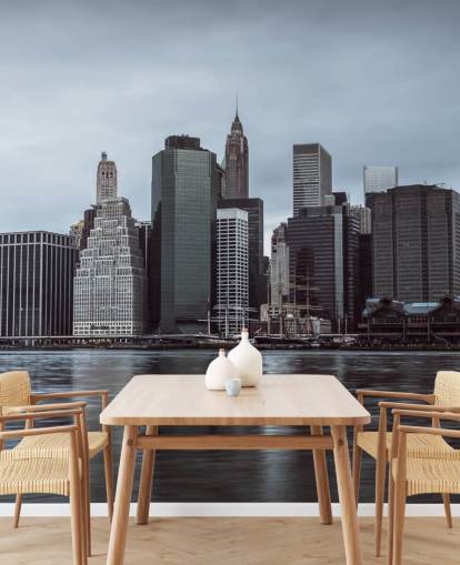 Nedre Manhattan Murky Morgen Bakgrunn Nedre Manhattan Murky Morgen Bakgrunn