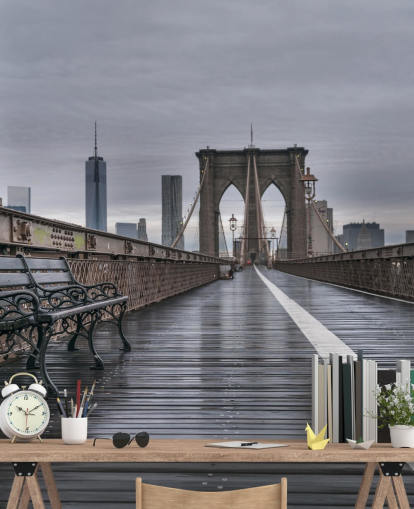 Hintergrundbild mit Fußgängeransicht auf der Brooklyn Bridge Hintergrundbild mit Fußgängeransicht auf der Brooklyn Bridge