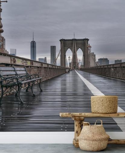 Brooklyn Bridge Fodgænger udsigt Baggrund Brooklyn Bridge Fodgænger udsigt Baggrund