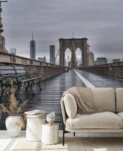 Brooklyn Bridge Jalankulkijoiden näkymä Taustakuva Brooklyn Bridge Jalankulkijoiden näkymä Taustakuva