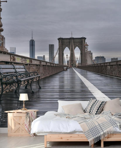 Brooklyn Bridge fotgängarutsikt Bakgrund Brooklyn Bridge fotgängarutsikt Bakgrund