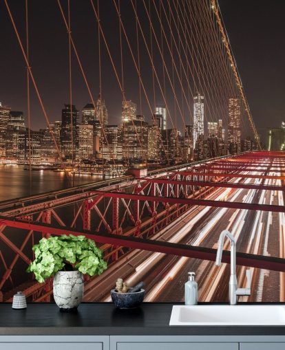 Papel de parede do Brooklyn Bridge Street View Papel de parede do Brooklyn Bridge Street View