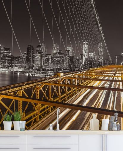 Brooklyn Bridge ljusa Street väggmålning Brooklyn Bridge ljusa Street väggmålning