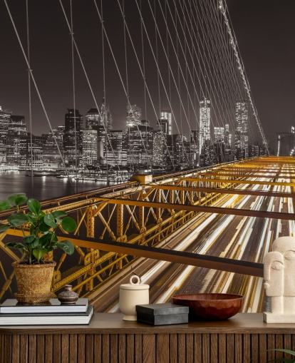 Brooklyn Bridge Bright Street vægmaleri Brooklyn Bridge Bright Street vægmaleri