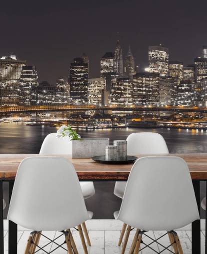 Brooklyn Bridge atmosferische muurschildering Brooklyn Bridge atmosferische muurschildering