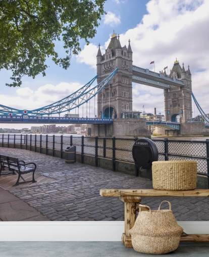 Tower Bridge from the Thames Promenade Wall Mural Tower Bridge from the Thames Promenade Wall Mural