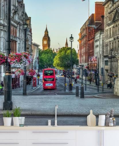Streets of London by med Double Decker Bus tapet Streets of London by med Double Decker Bus tapet