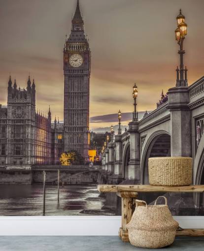 Ponte de Westminster e mural do Big Ben Ponte de Westminster e mural do Big Ben