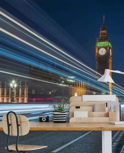 Westminster Abby, Big Ben med Stripelys Mural Westminster Abby, Big Ben med Stripelys Mural