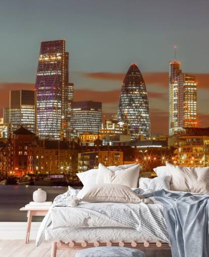 London Skyline og Gherkin Building Mural London Skyline og Gherkin Building Mural