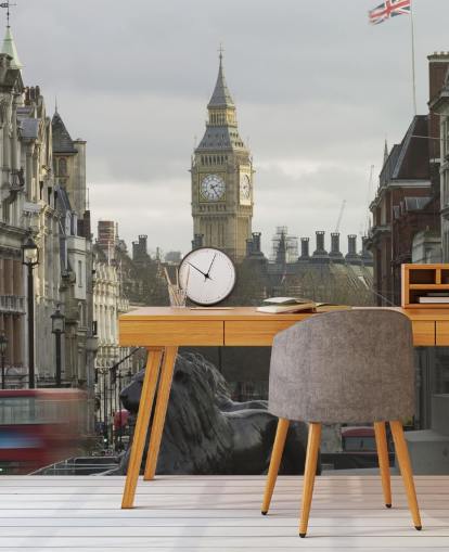 Trafalgar Square med Big Ben tapetmaleri Trafalgar Square med Big Ben tapetmaleri