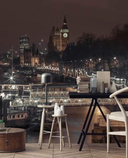 London City at Night Wallpaper Mural London City at Night Wallpaper Mural