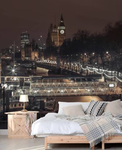 London City om natten tapetmaleri London City om natten tapetmaleri