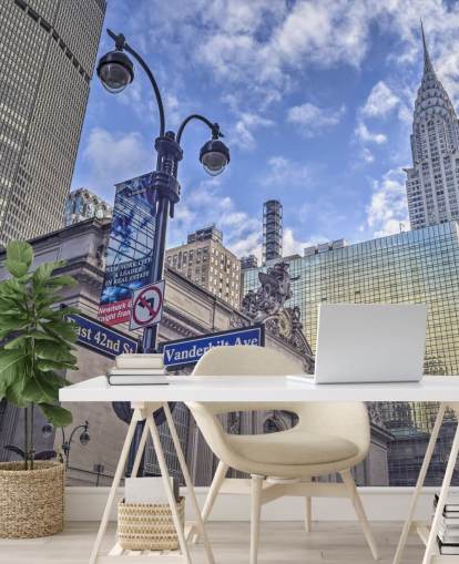 New York Cityscape med Chrysler Building Veggmaleri New York Cityscape med Chrysler Building Veggmaleri