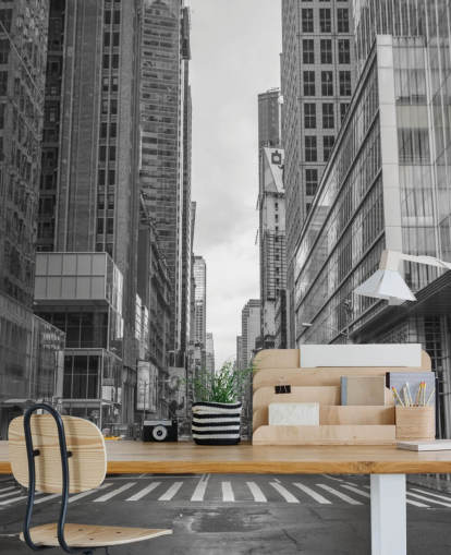 Cab on New York City Street Wall Mural Cab on New York City Street Wall Mural