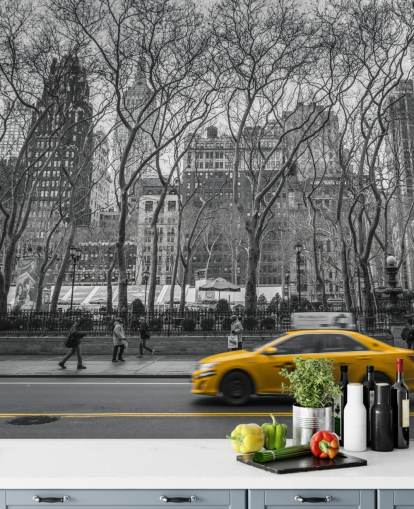 New York Taxi Väri Splash seinämaalaus New York Taxi Väri Splash seinämaalaus