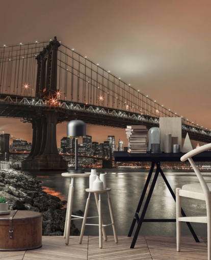 Manhattan og New York Skyline Veggmaleri Manhattan og New York Skyline Veggmaleri